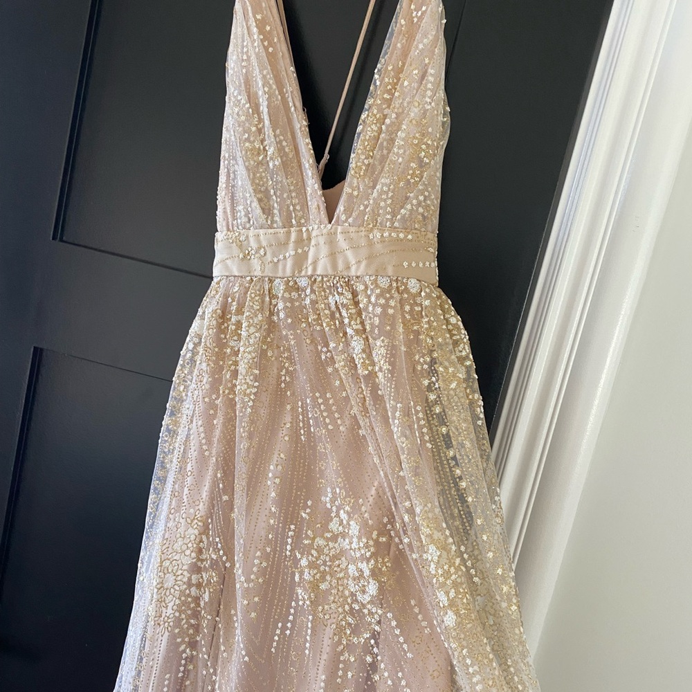 Elegant Gold Women's Prom Dress
